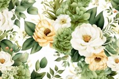 Watercolor floral border wreath with green leaves background Product Image 2