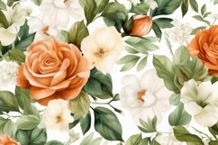 Watercolor floral border wreath with green leaves background Product Image 1