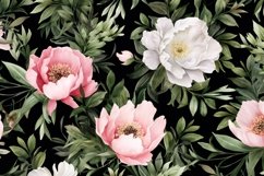 Watercolor floral border wreath with green leaves background Product Image 2