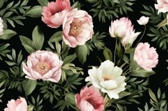 Watercolor floral border wreath with green leaves background Product Image 1
