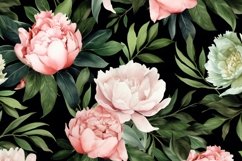 Watercolor floral border wreath with green leaves background Product Image 2