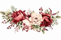 Watercolor floral border wreath with green leaves background Product Image 2