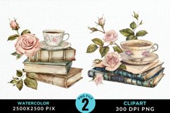 Watercolor Floral Book Illustration Clipart Product Image 1