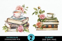 Watercolor Floral Book Illustration Clipart Product Image 1