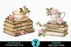 Watercolor Floral Book PNG Set Clipart Product Image 1