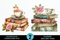 Watercolor Floral Book Illustration Clipart Product Image 1