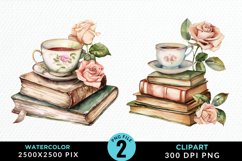 Watercolor Floral Book Illustration Clipart Product Image 1