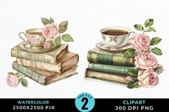Watercolor Floral Book Illustration Clipart Product Image 1