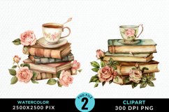 Watercolor Floral Book Illustration Clipart Product Image 1