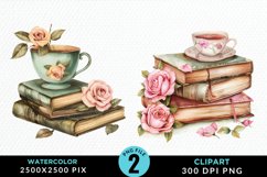 Watercolor Floral Book Clipart Bundle Product Image 4
