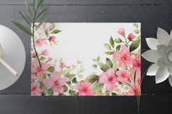 Watercolor Floral Border, Wedding card illustration Product Image 1