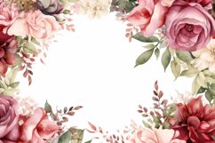 Watercolor Floral Border, Wedding card illustration Product Image 2