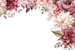 Watercolor Floral Border for wedding invitations Product Image 2