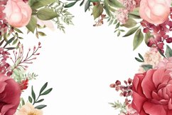 Watercolor Floral Border, Wedding card illustration Product Image 2