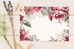 Watercolor Floral Border for wedding invitations Product Image 1
