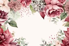 Watercolor Floral Border for wedding invitations Product Image 2