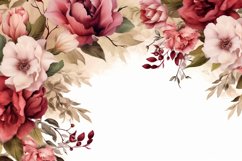 Watercolor Floral Border, Wedding card illustration Product Image 2