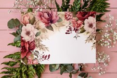Watercolor Floral Border, Wedding card illustration Product Image 1