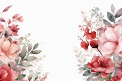 Watercolor Floral Border for wedding invitations Product Image 2