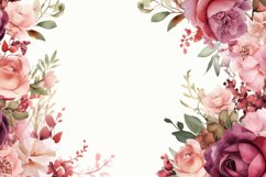 Watercolor Floral Border, Wedding card illustration Product Image 2