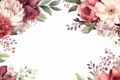 Watercolor Floral Border for wedding invitations Product Image 2