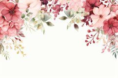 Watercolor Floral Border, Wedding card illustration Product Image 2