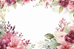 Watercolor Floral Border for wedding invitations Product Image 2