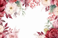 Watercolor Floral Border, Wedding card illustration Product Image 2