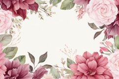 Watercolor Floral Border for wedding invitations Product Image 2