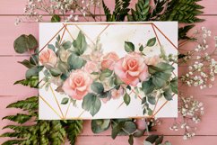 Watercolor Floral Border, Wedding card illustration Product Image 1