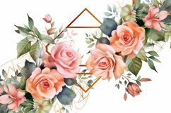 Watercolor Floral Border for wedding invitations Product Image 2