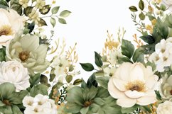 Watercolor Floral Border for wedding invitations Product Image 2