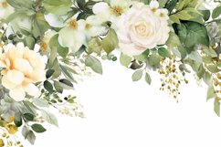 Watercolor Floral Border for wedding invitations Product Image 2