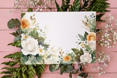 Watercolor Floral Border, Wedding card illustration Product Image 1