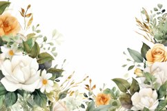 Watercolor Floral Border, Wedding card illustration Product Image 2