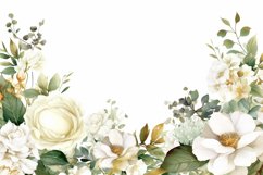 Watercolor Floral Border for wedding invitations Product Image 2