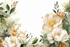 Watercolor Floral Border, Wedding card illustration Product Image 2