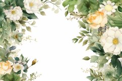 Watercolor Floral Border for wedding invitations Product Image 2