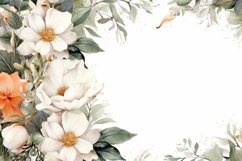Watercolor Floral Border, Wedding card illustration Product Image 2