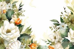 Watercolor Floral Border for wedding invitations Product Image 2