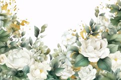 Watercolor Floral Border, Wedding card illustration Product Image 2