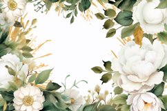 Watercolor Floral Border, Wedding card illustration Product Image 2
