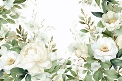 Watercolor Floral Border for wedding invitations Product Image 2