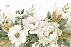 Watercolor Floral Border, Wedding card illustration Product Image 2