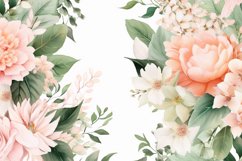 Watercolor Floral Border for wedding invitations Product Image 2