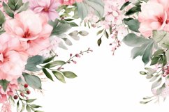 Watercolor Floral Border for wedding invitations Product Image 2