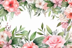 Watercolor Floral Border, Wedding card illustration Product Image 2