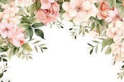 Watercolor Floral Border for wedding invitations Product Image 2