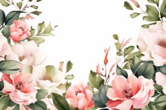 Watercolor Floral Border, Wedding card illustration Product Image 2