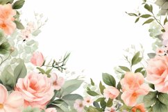 Watercolor Floral Border for wedding invitations Product Image 2